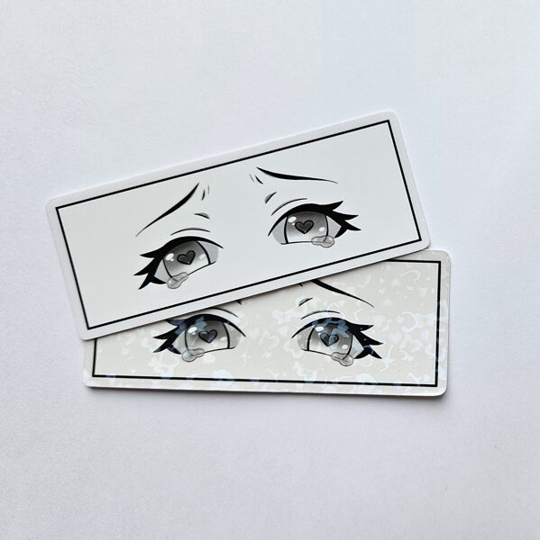 anime girl with crying eyes sticker